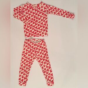 Baby GAP Red Heart 2-Piece Pajama Set Girls 2T EUC